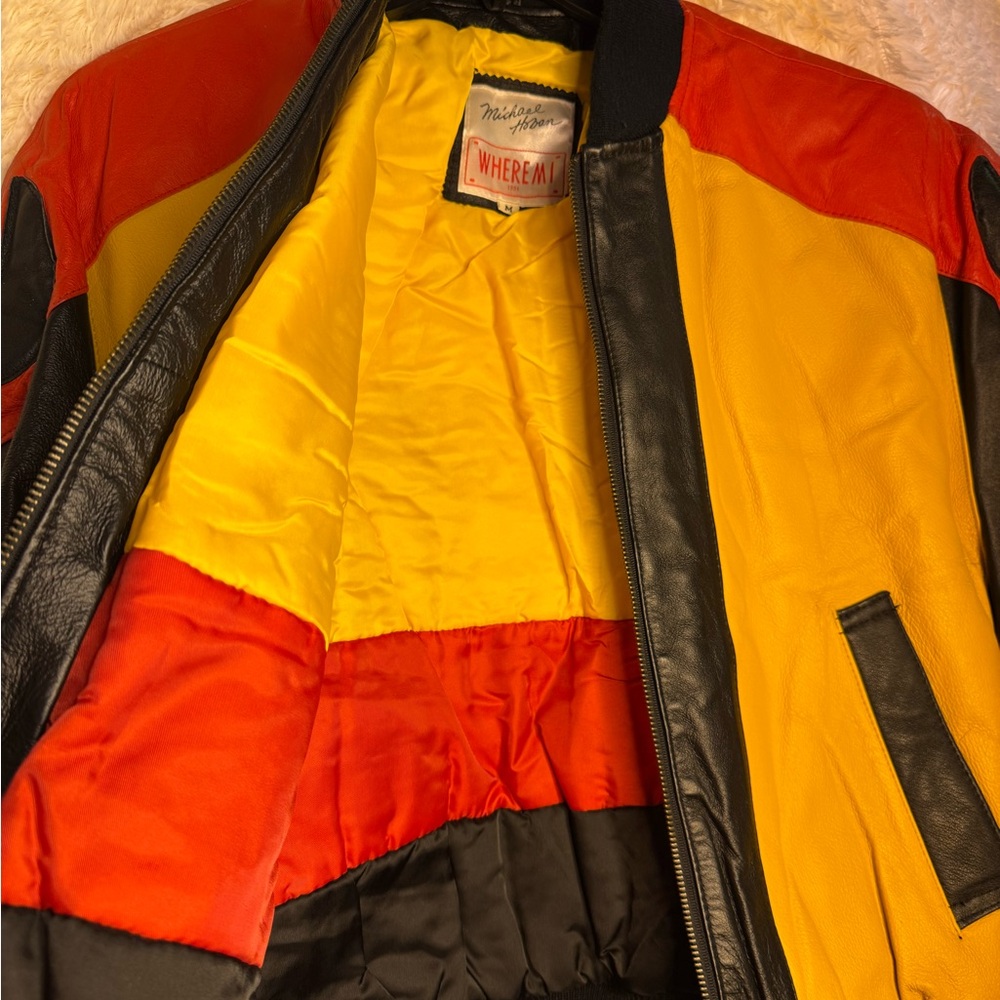 🔥 NWT Authentic Michael Hoban “Where Mi?” Bulls Leather Jacket (1991) 🐂 - Picture 3 of 5